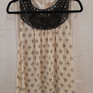 Umgee Black and White Crochet Top Tank